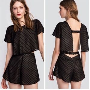 WILDFOX Miami Dot Black Crop Top L NWT